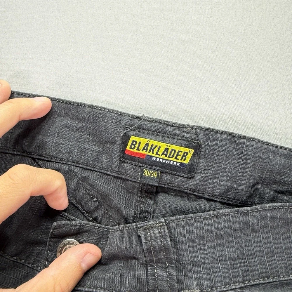 Blaklader Work Pants Mens 30x34 Black Cargo Ripstop BLK 1959 Workwear
